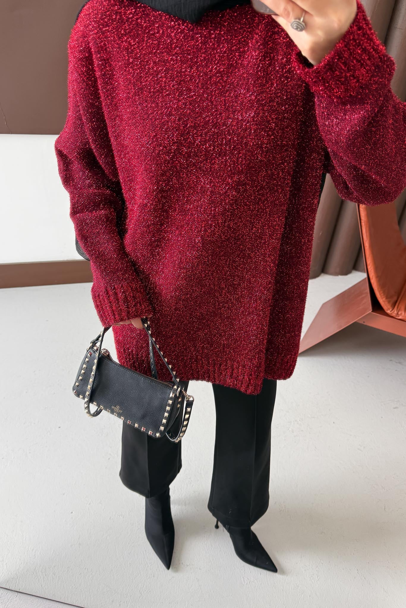 Parıltı Tunik Kırmızı