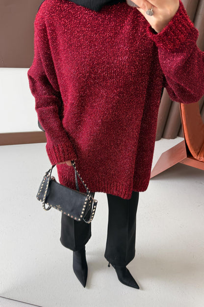 Parıltı Tunik Kırmızı