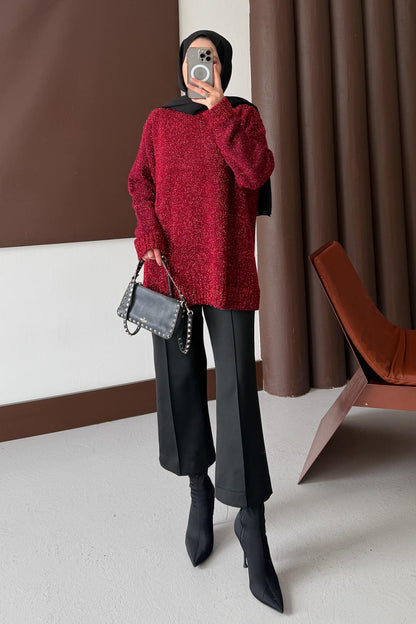 Parıltı Tunik Kırmızı