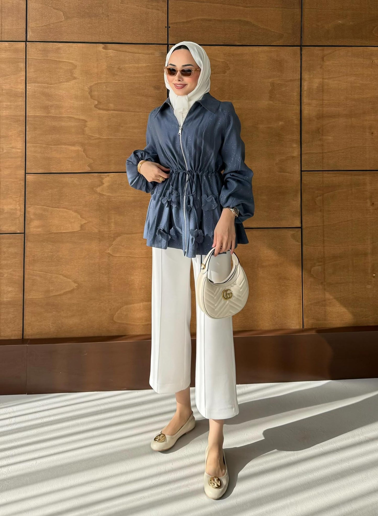 Shine Papatyalı Tunik Lacivert