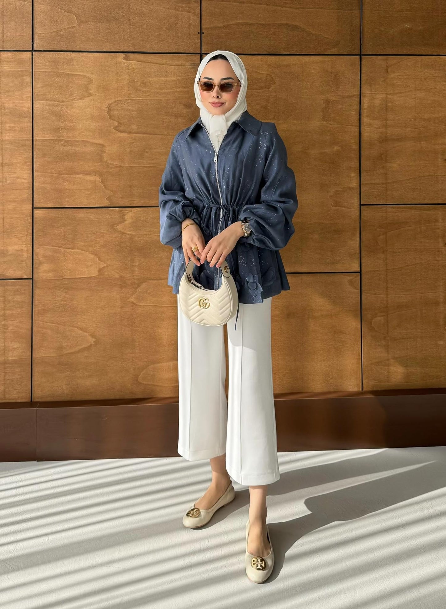 Shine Papatyalı Tunik Lacivert