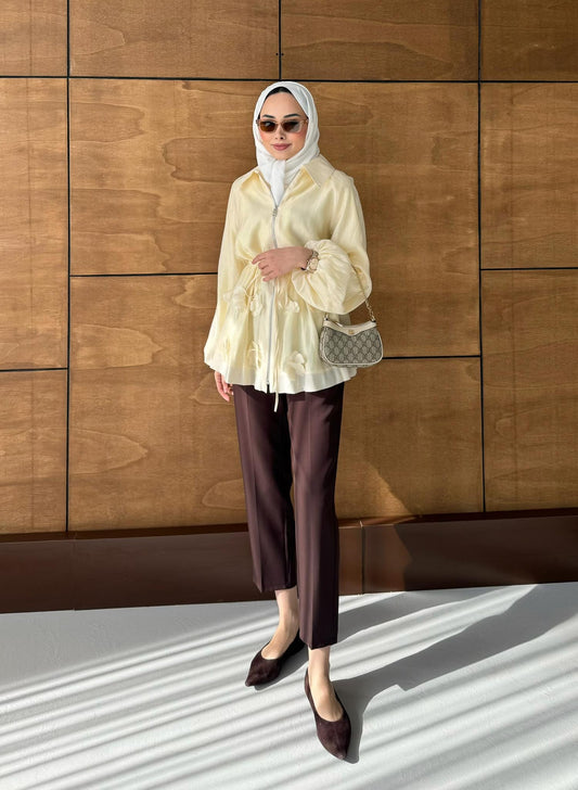 Shine Papatyalı Tunik Sarı
