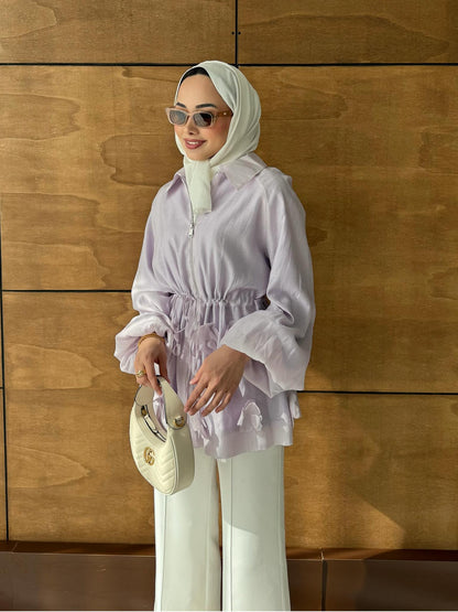 Shine Papatyalı Tunik Lila