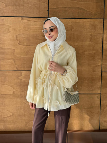 Shine Papatyalı Tunik Sarı
