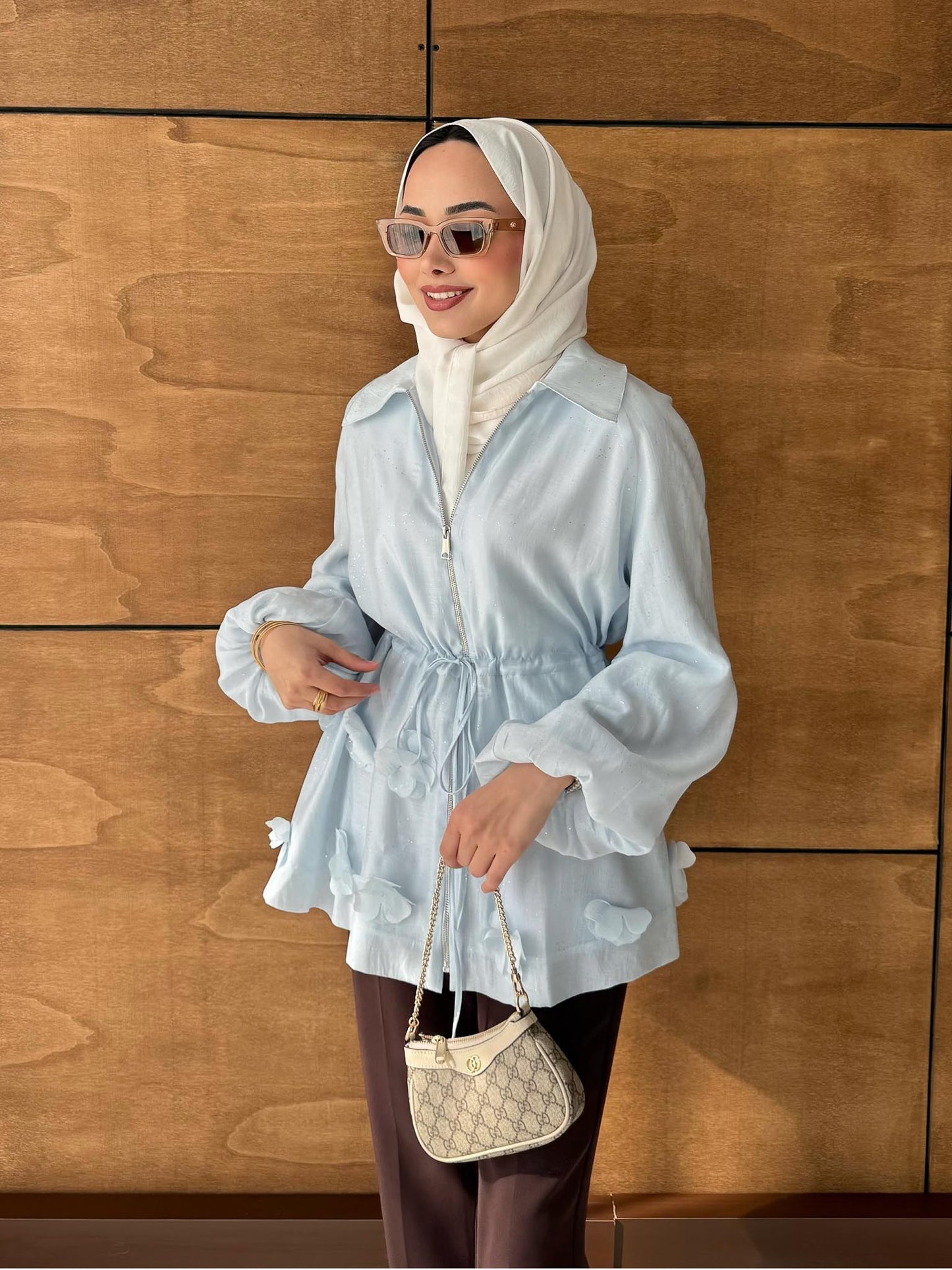 Shine Papatyalı Tunik Mavi