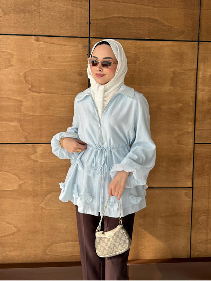 Shine Papatyalı Tunik Mavi