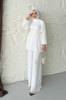 Seyran Pleated Dress Beige