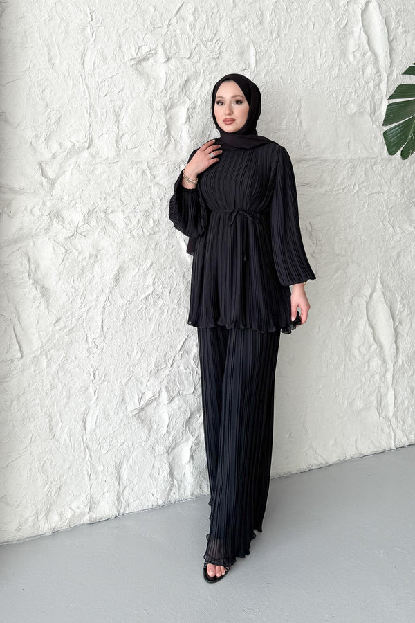 Seyran Pleated Dress Beige