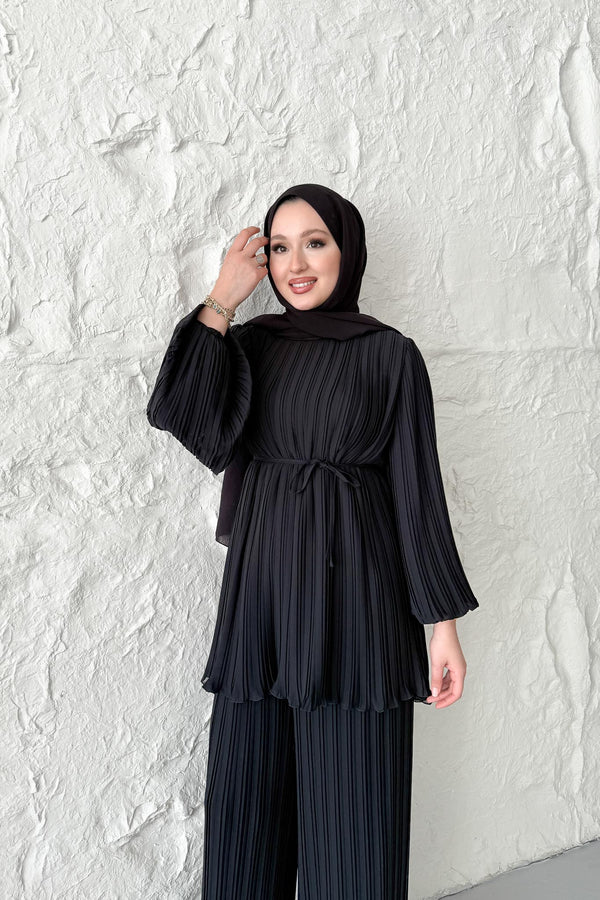 Seyran Pleated Dress Beige