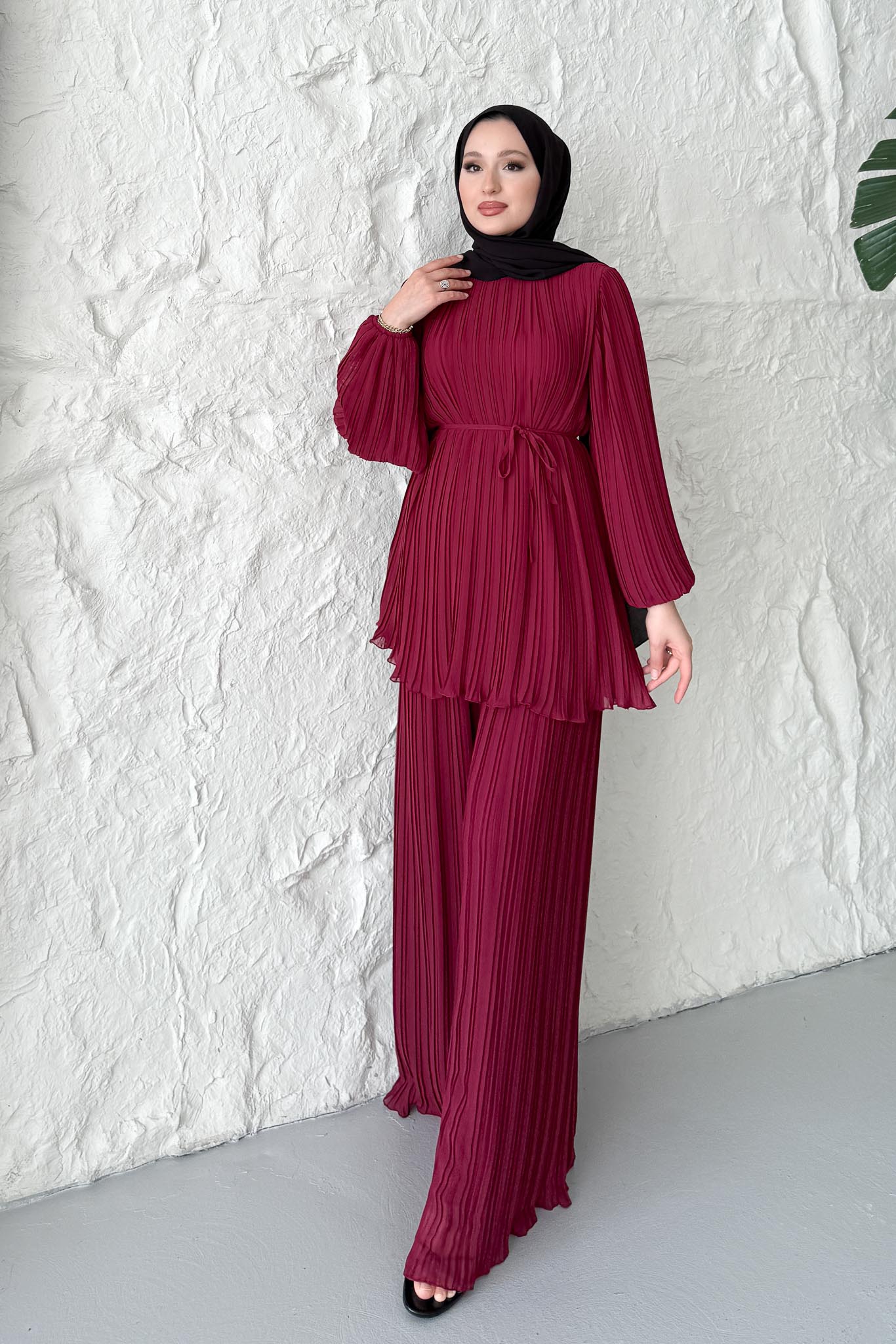 Seyran Pleated Dress Beige