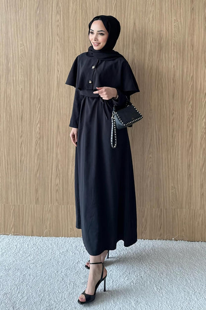 Sofia Broşlu Elbise Siyah