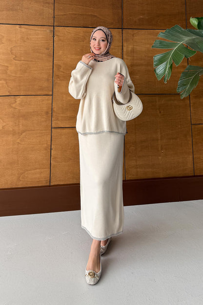 Minimal Balloon Sleeve Suit Gray