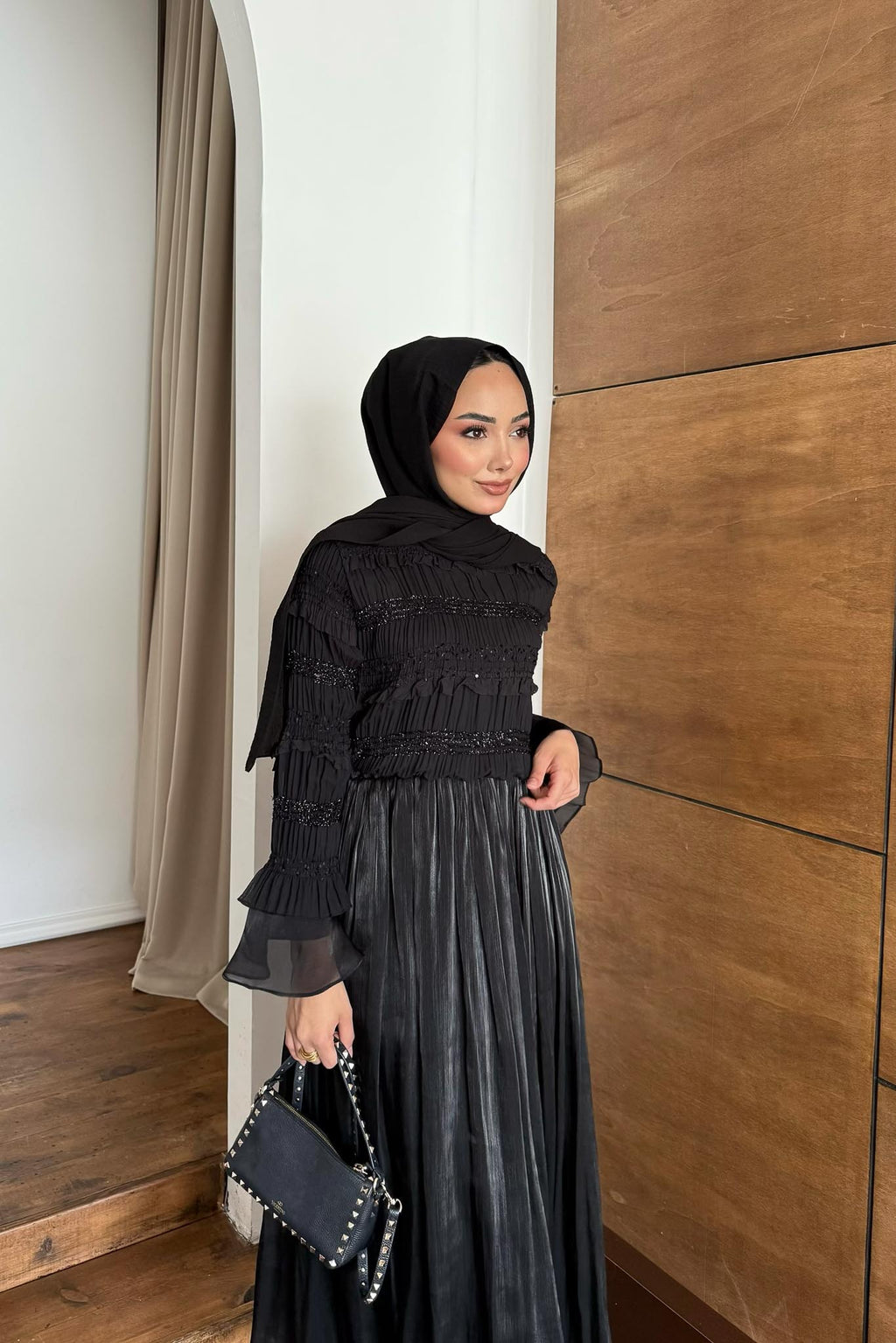 Ajda Pleated Skirt Set Petrol
