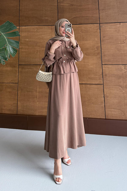 Glarmi Düğmeli Takım Vizon