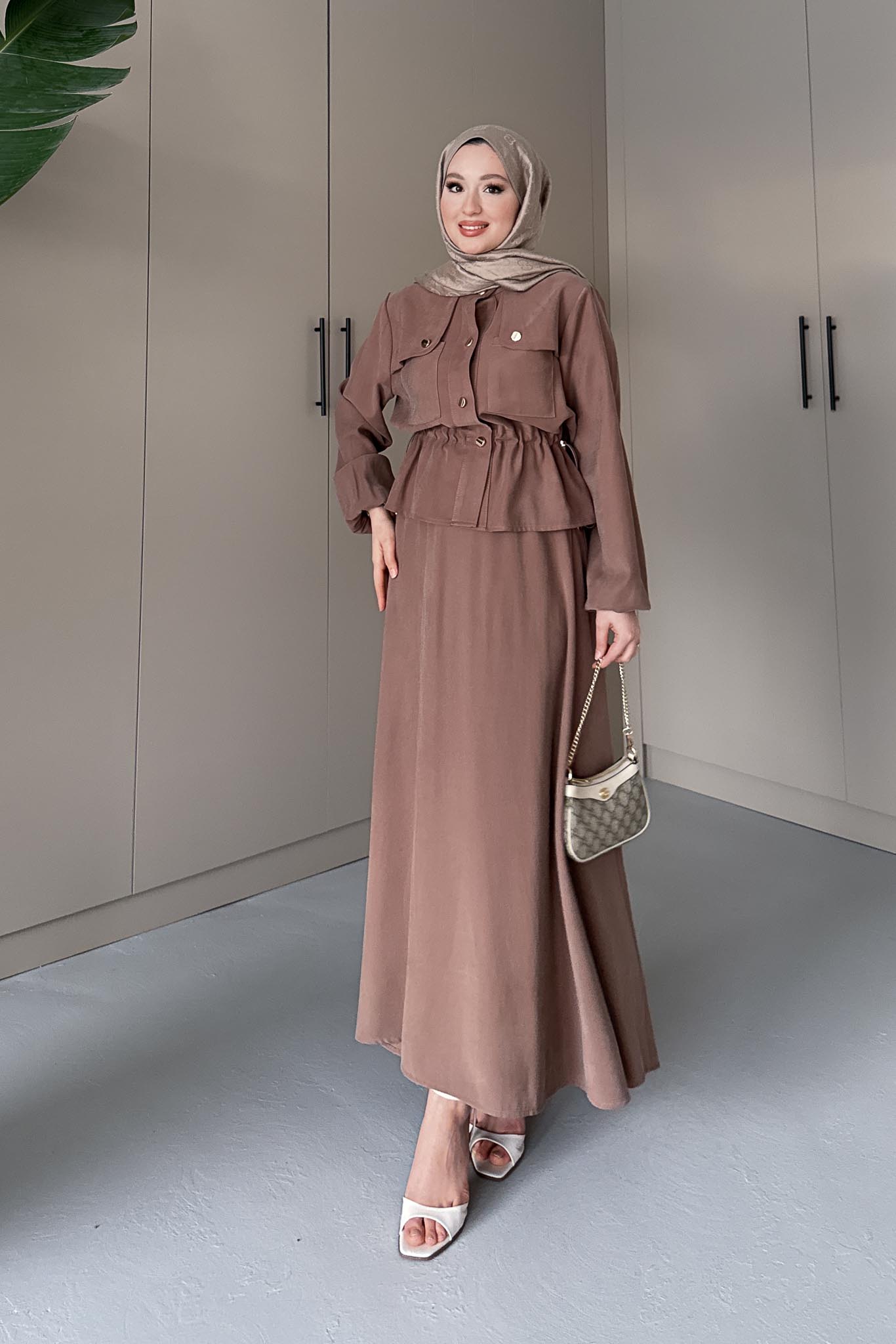 Glarmi Düğmeli Takım Vizon