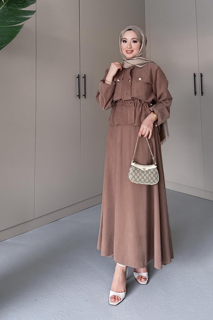 Glarmi Düğmeli Takım Vizon