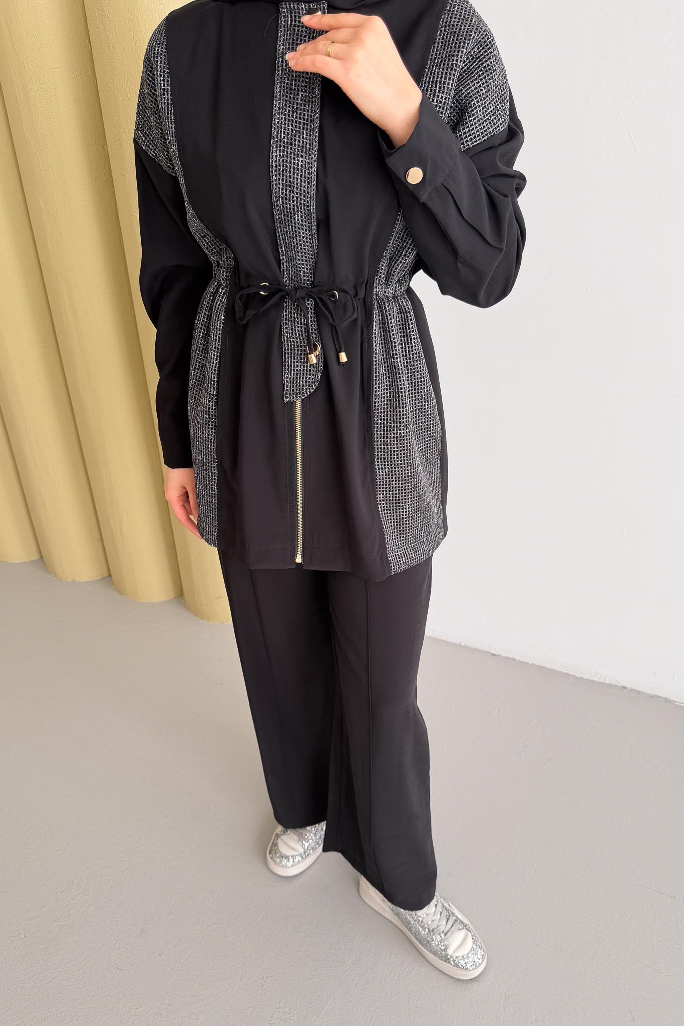 Ajda Pleated Skirt Set Petrol