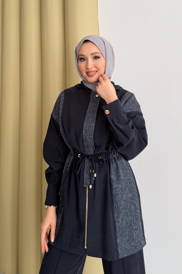 Ajda Pleated Skirt Set Petrol
