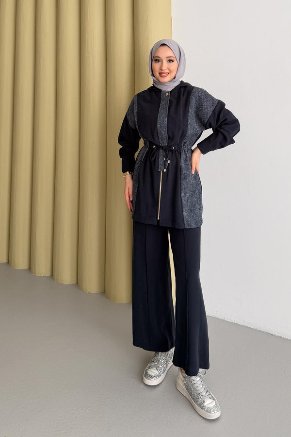 Ajda Pleated Skirt Set Petrol