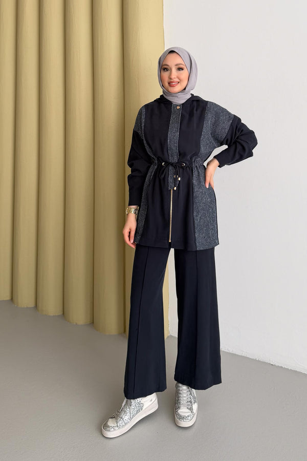Ajda Pleated Skirt Set Petrol