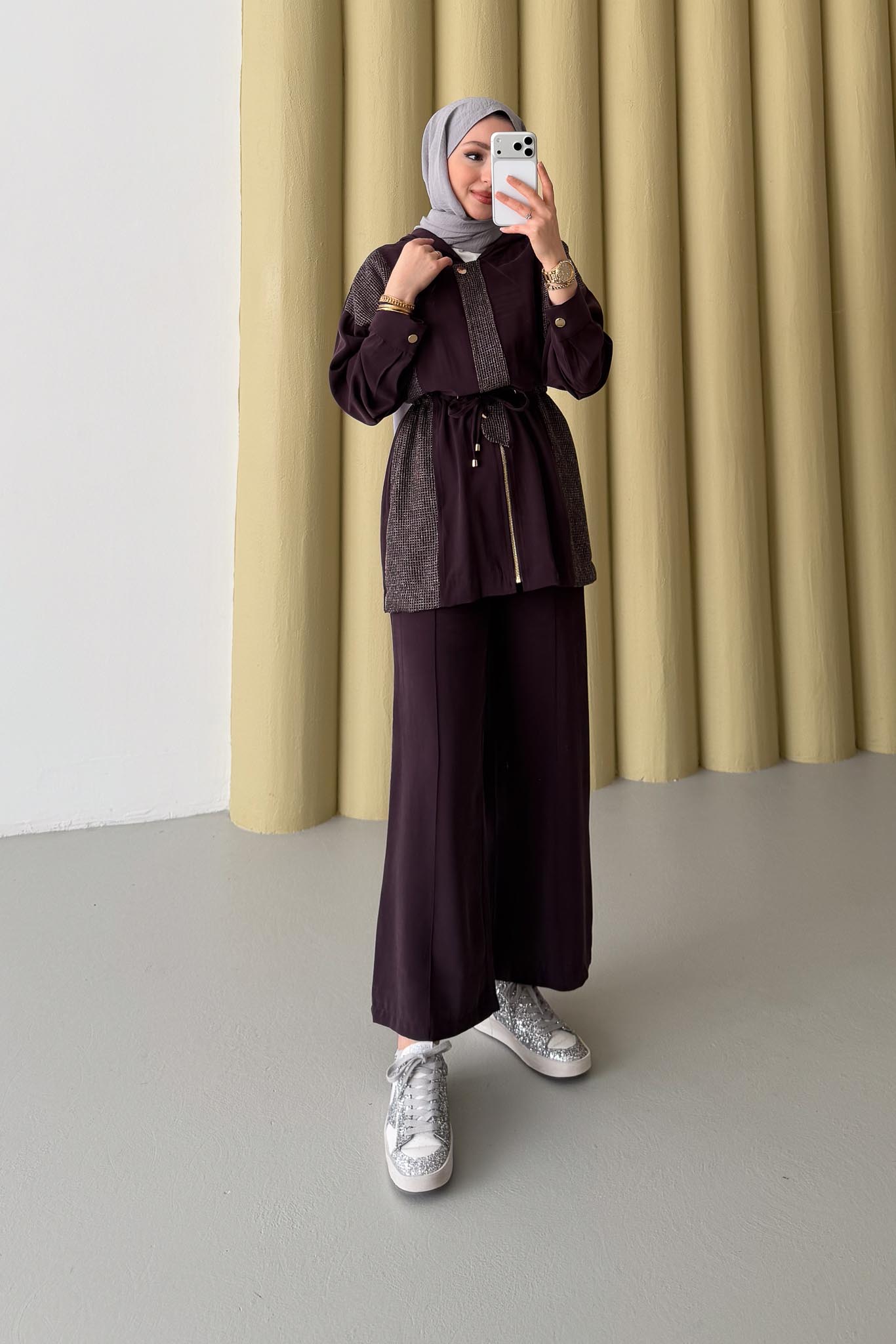 Ajda Pleated Skirt Set Petrol