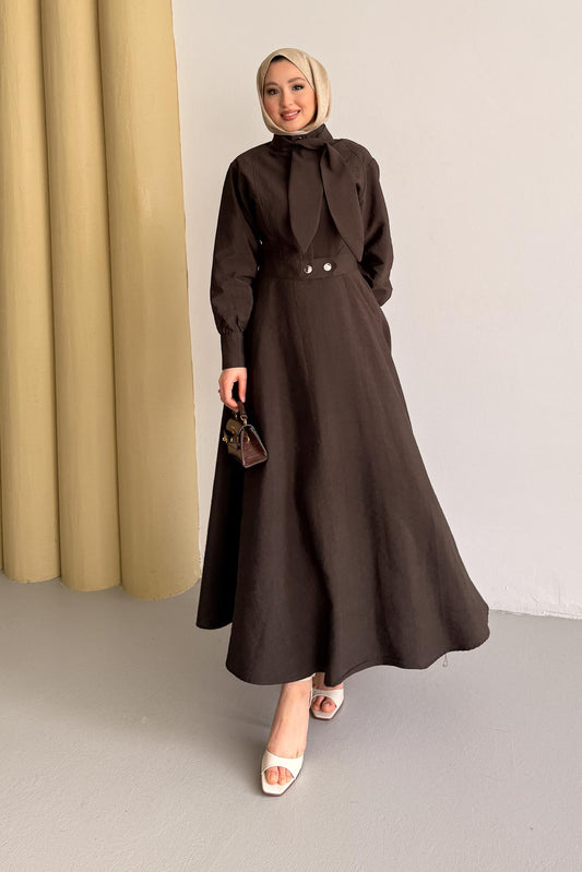 Cupra Fularlı Takım Kahverengi