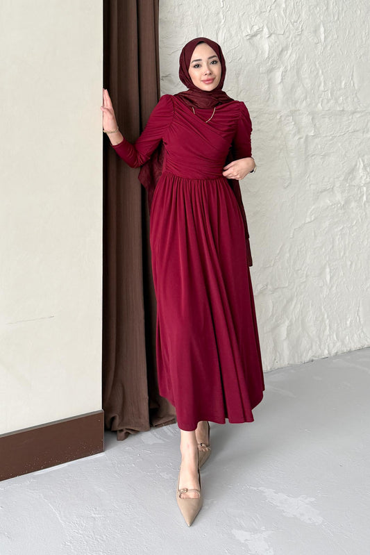 Seyran Pleated Dress Beige