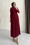 Seyran Pleated Dress Beige