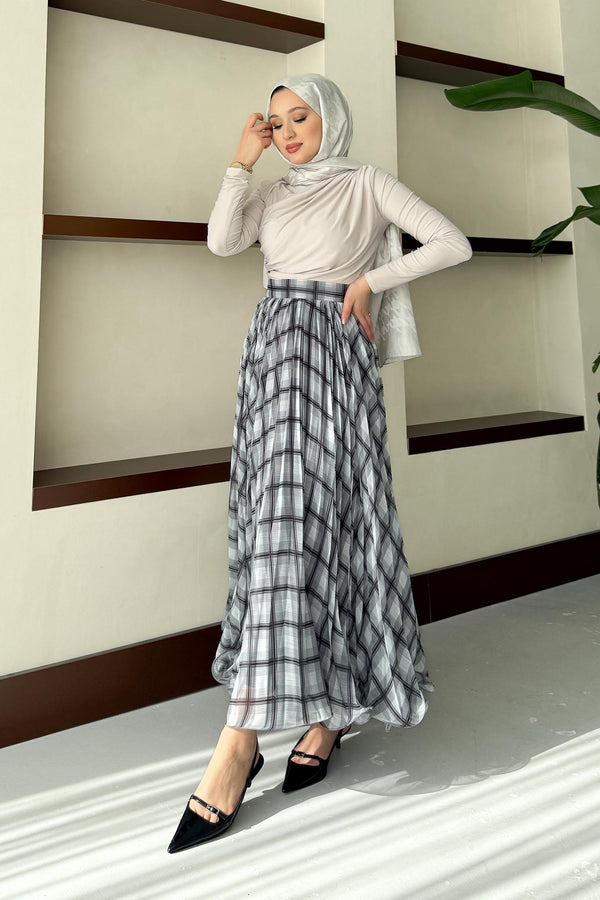 Tied Linen Skirt Beige