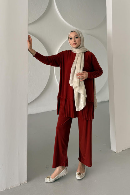 Seyran Pleated Dress Beige