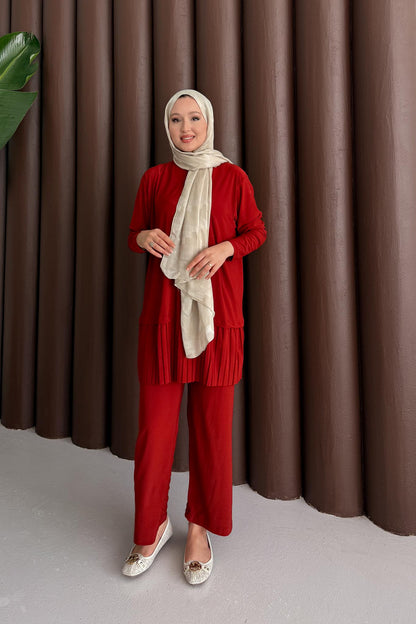 Seyran Pleated Dress Beige