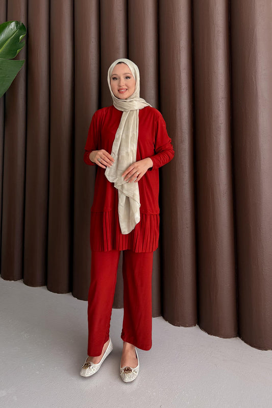 Seyran Pleated Dress Beige
