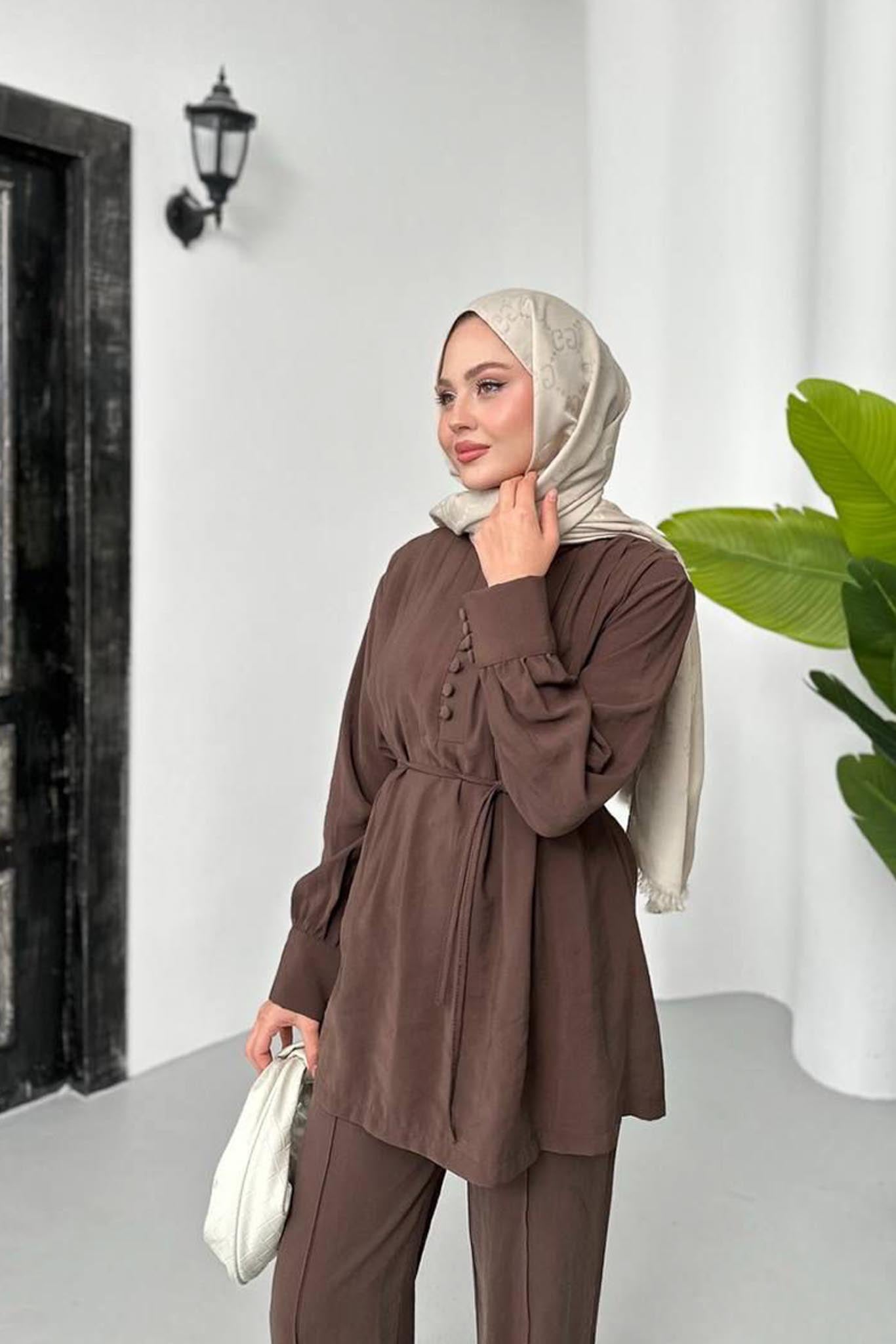 Ajda Pleated Skirt Set Petrol