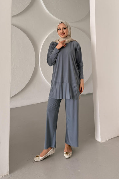 Seyran Pleated Dress Beige