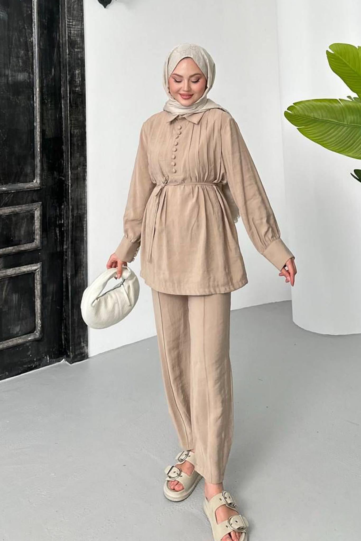Ajda Pleated Skirt Set Petrol