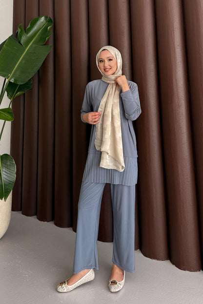 Seyran Pleated Dress Beige