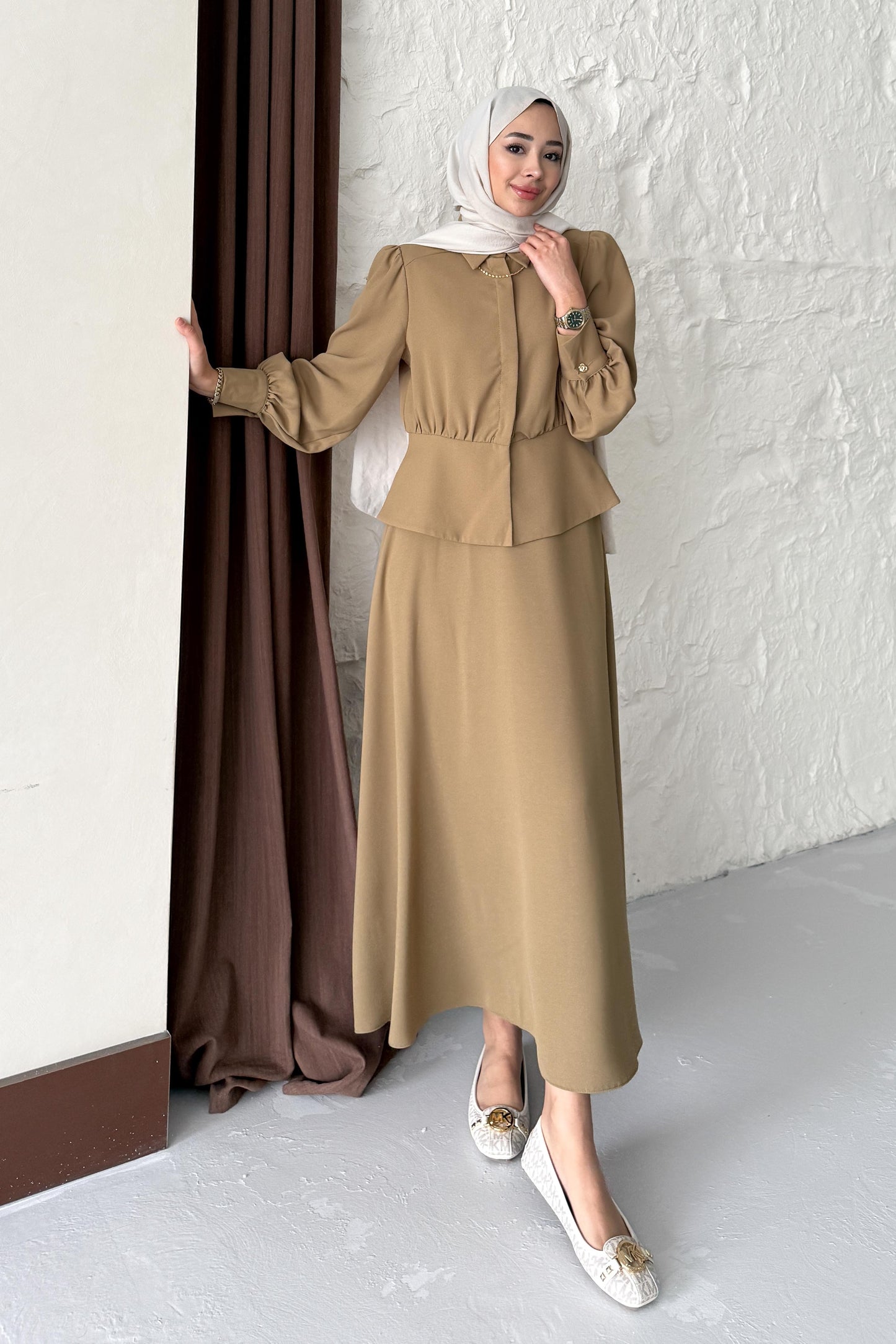 Ajda Pleated Skirt Set Petrol