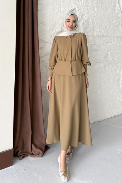 Ajda Pleated Skirt Set Petrol