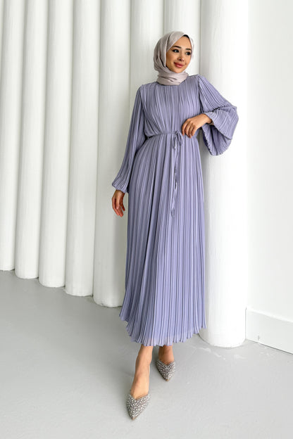 Seyran Pleated Dress Beige