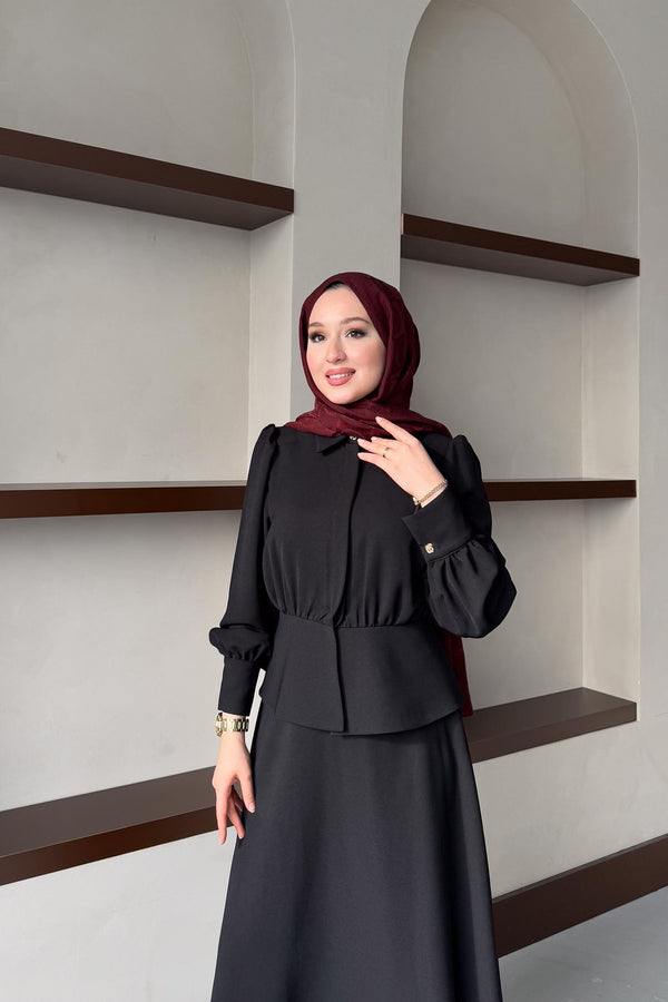 Ajda Pleated Skirt Set Petrol