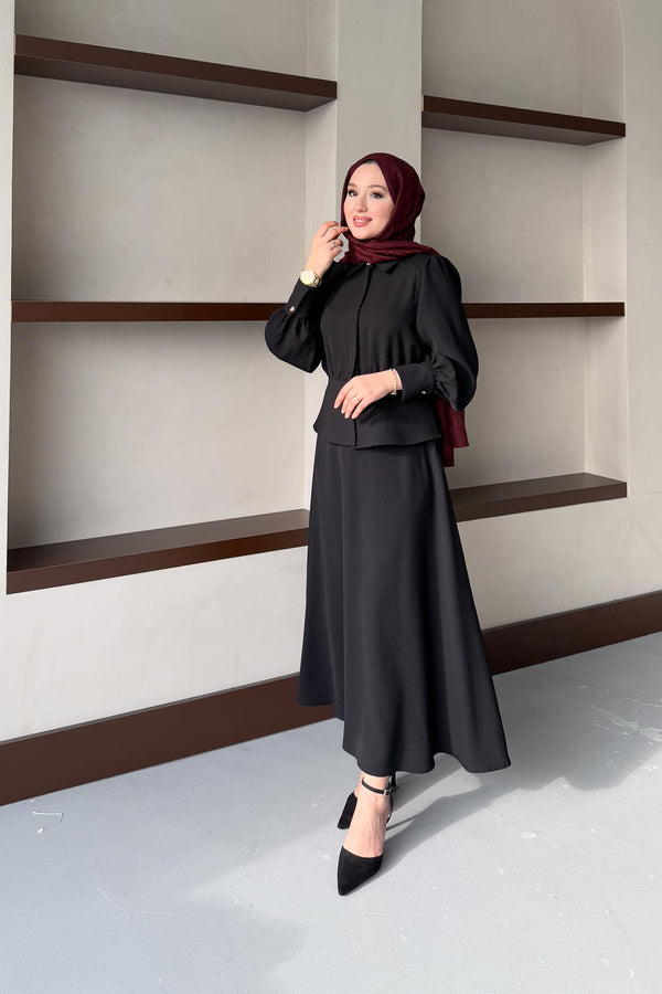 Ajda Pleated Skirt Set Petrol