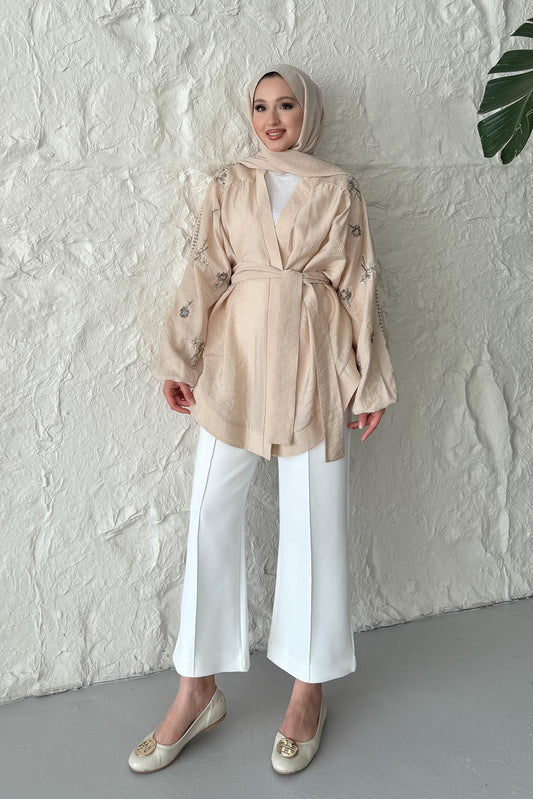 Tied Kimono Set Anthracite