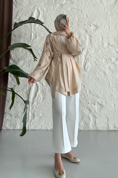 Tied Kimono Set Anthracite