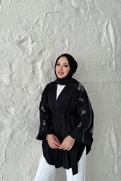 Taşlı Toledo Kimono Siyah