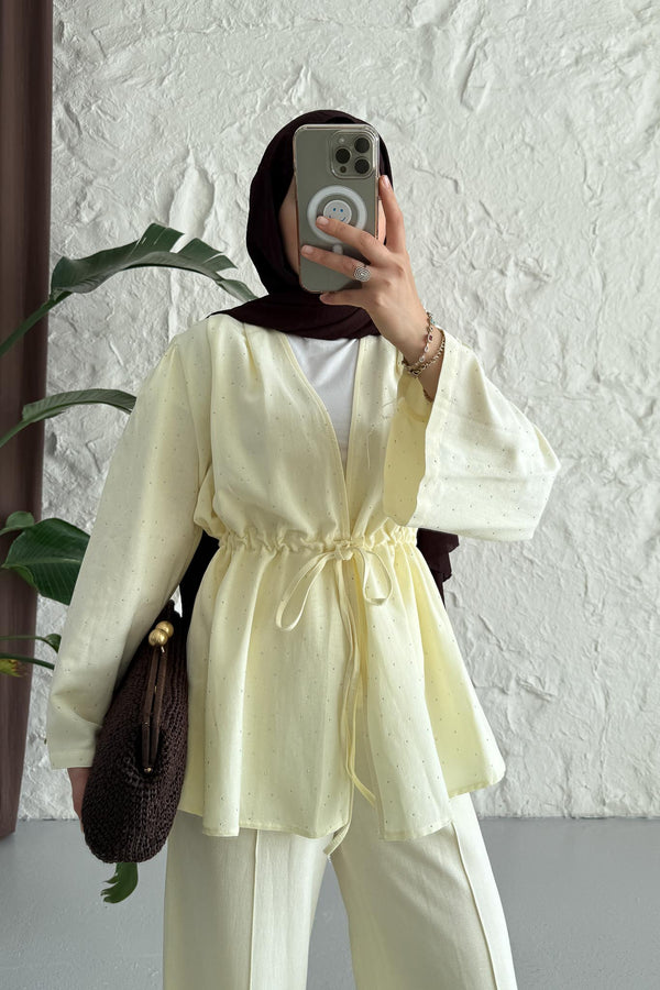 Tied Kimono Set Anthracite