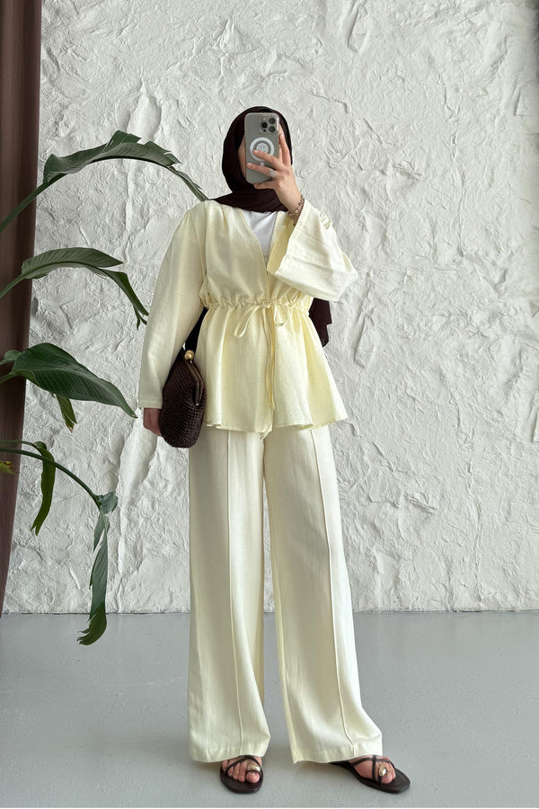 Tied Kimono Set Anthracite
