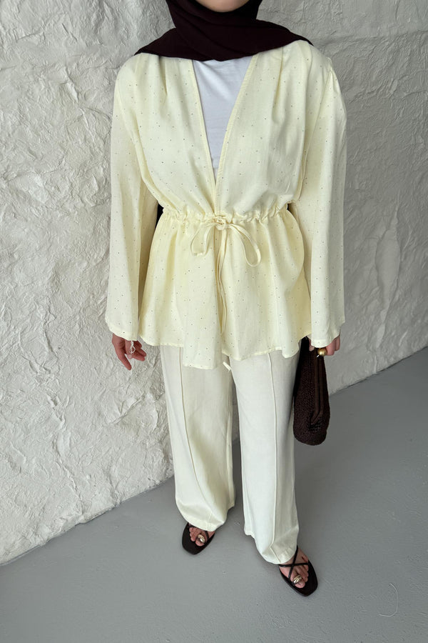Tied Kimono Set Anthracite