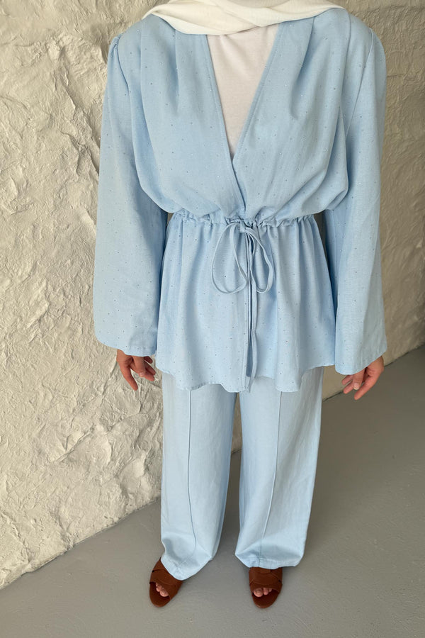 Tied Kimono Set Anthracite