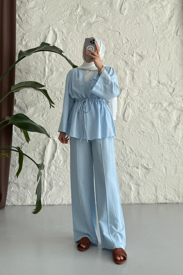 Tied Kimono Set Anthracite