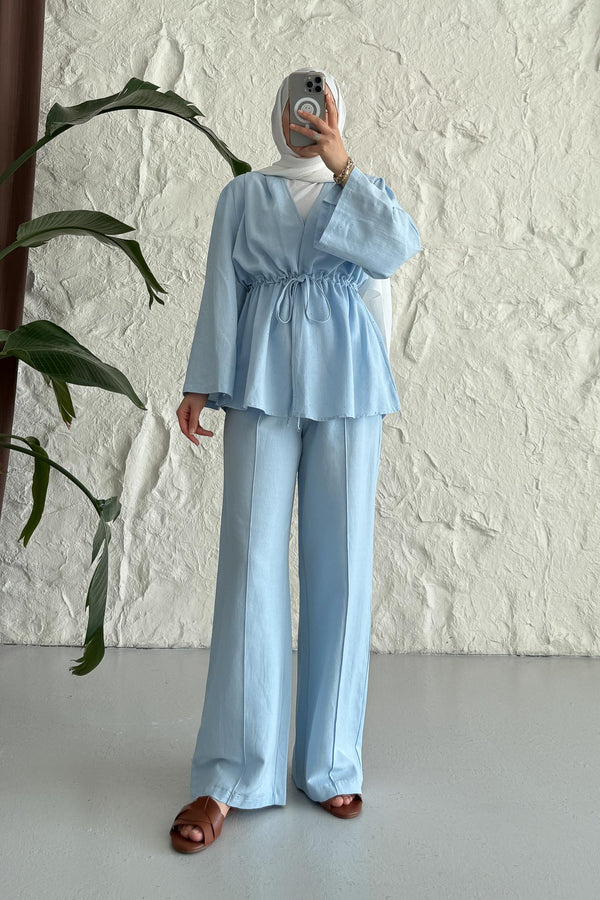 Tied Kimono Set Anthracite